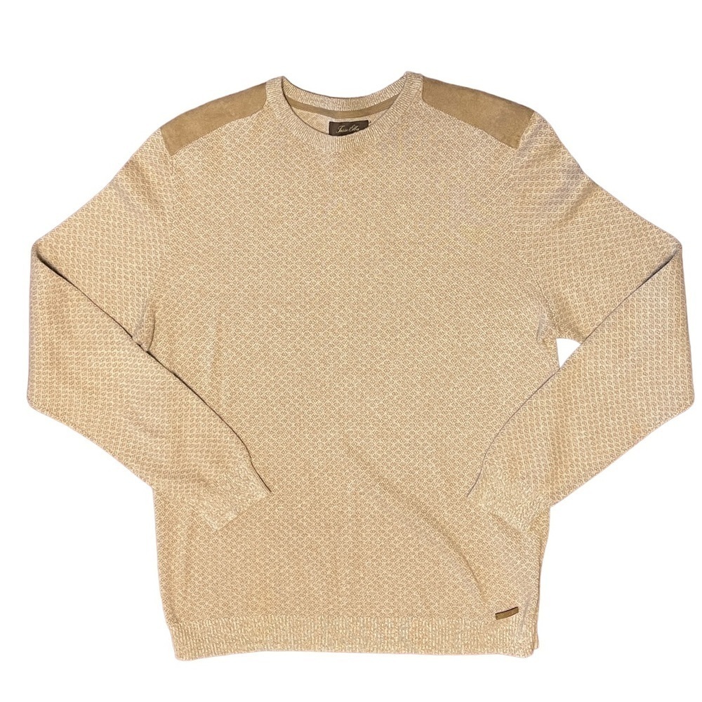 Tasso Elba Mens Knit Pullover‎ Crewneck Sweater in Taupe Heather